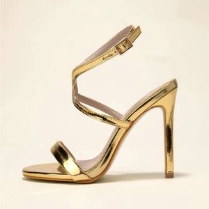 Strappy Gold High Heels size US 8